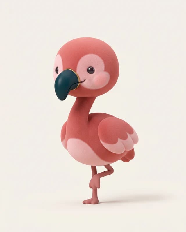 Penny, flamingoen, på ét ben